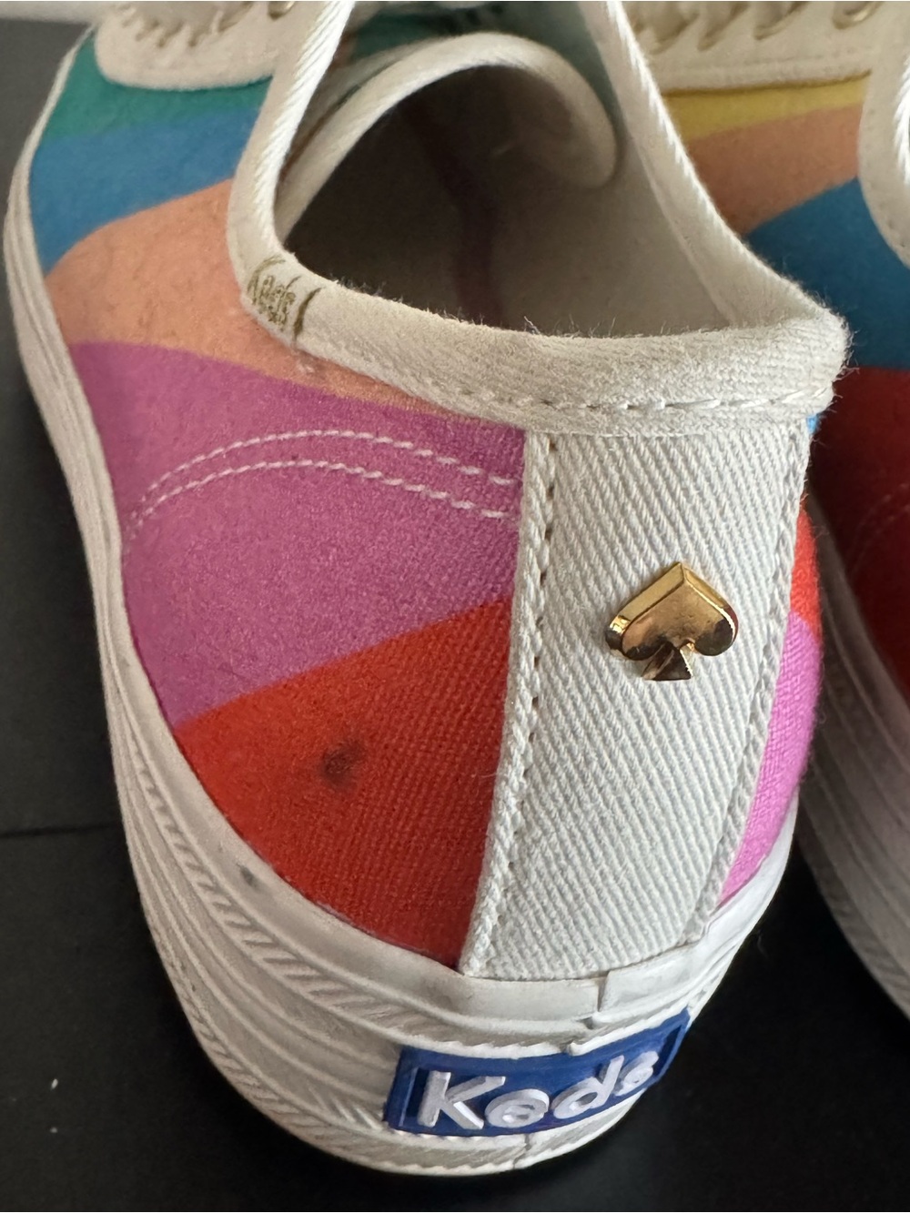 Keds x Kate Spades Platform Rainbow Stripe Canvas Sneaker - White/Multi - Picture 3 of 7